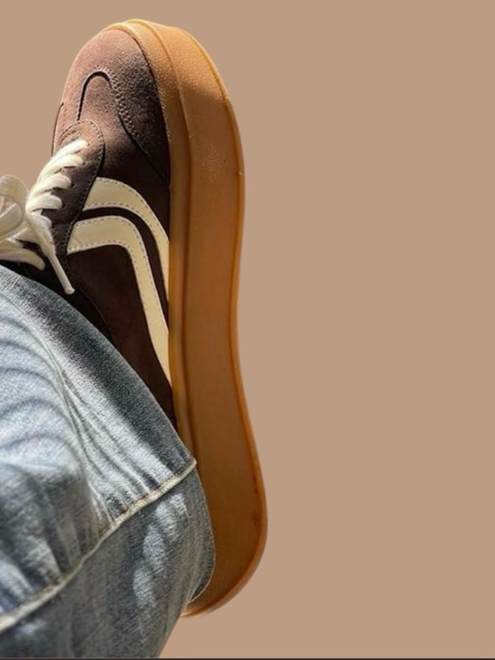 Madden NYC Chocolate Brown Suede Low-Top Platform Sneakers